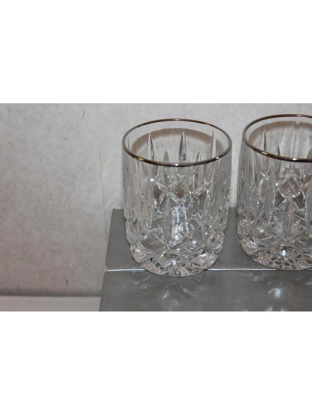NEW Gorham Lady Anne Platinum Double Old Fashioned Glass - Set of 4 - Picture 2 of 3